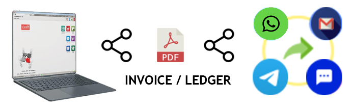 directly share invoice and bill from miracle software